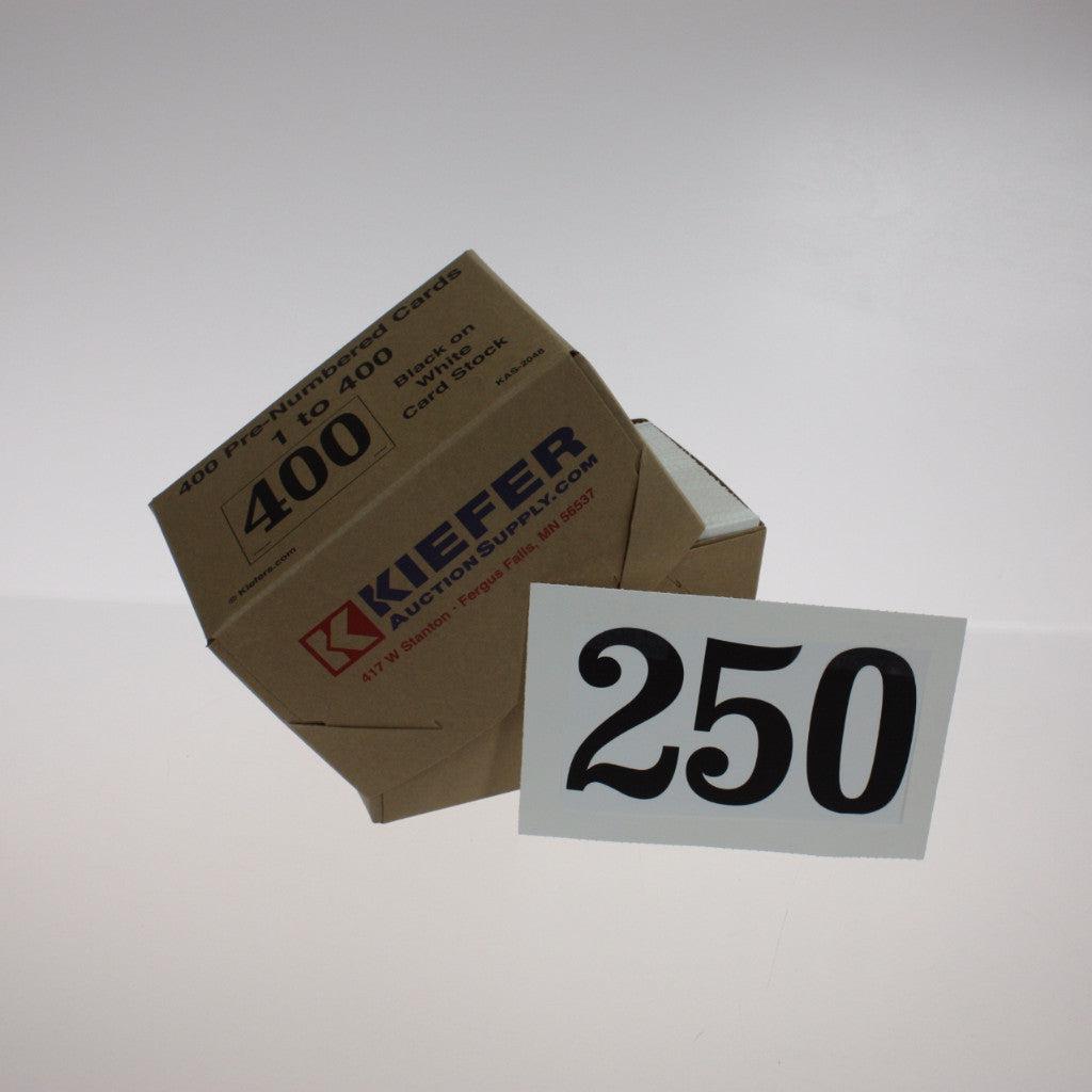 4 x 6 Pre-Numbered Cards (400/Box) – KieferAuctionSupply